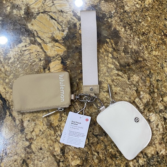 lululemon athletica Accessories - Lululemon Dual Pouch Wristlet Khaki/Opal BNWT - never used